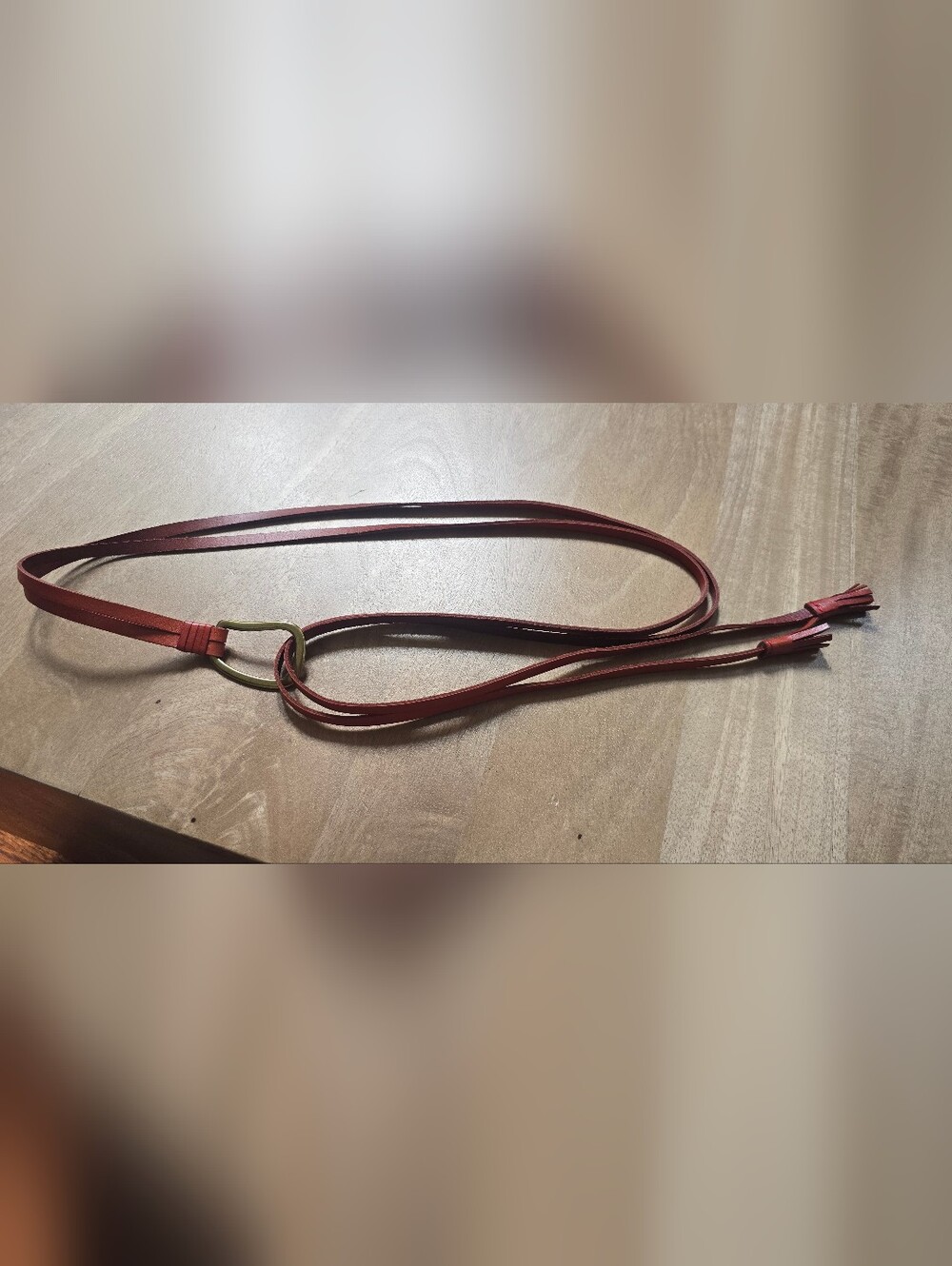 Coldwater Creek Vintage Leather Tassel Wrap Belt M